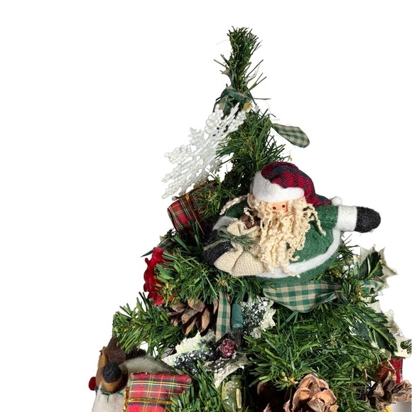 Christmas Tree Old World Vintage Hand Made Tabletop Vintage Decorated 21 inches - Picture 3 of 14